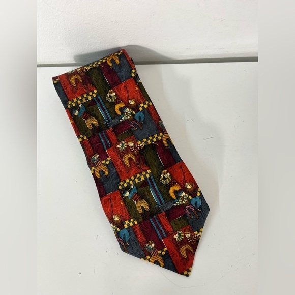 Ermenegildo Zegna Golfer Necktie Golf ⛳️ Mens Neck Tie Vintage 90s 🏌️ - Picture 1 of 5